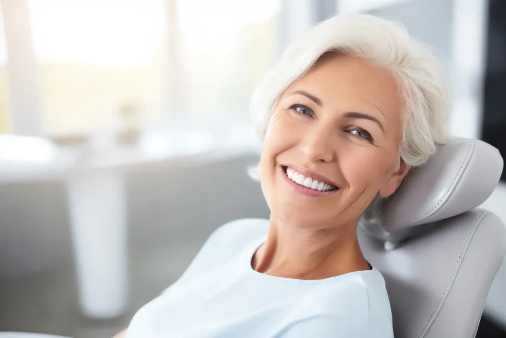 Elderly woman smiling